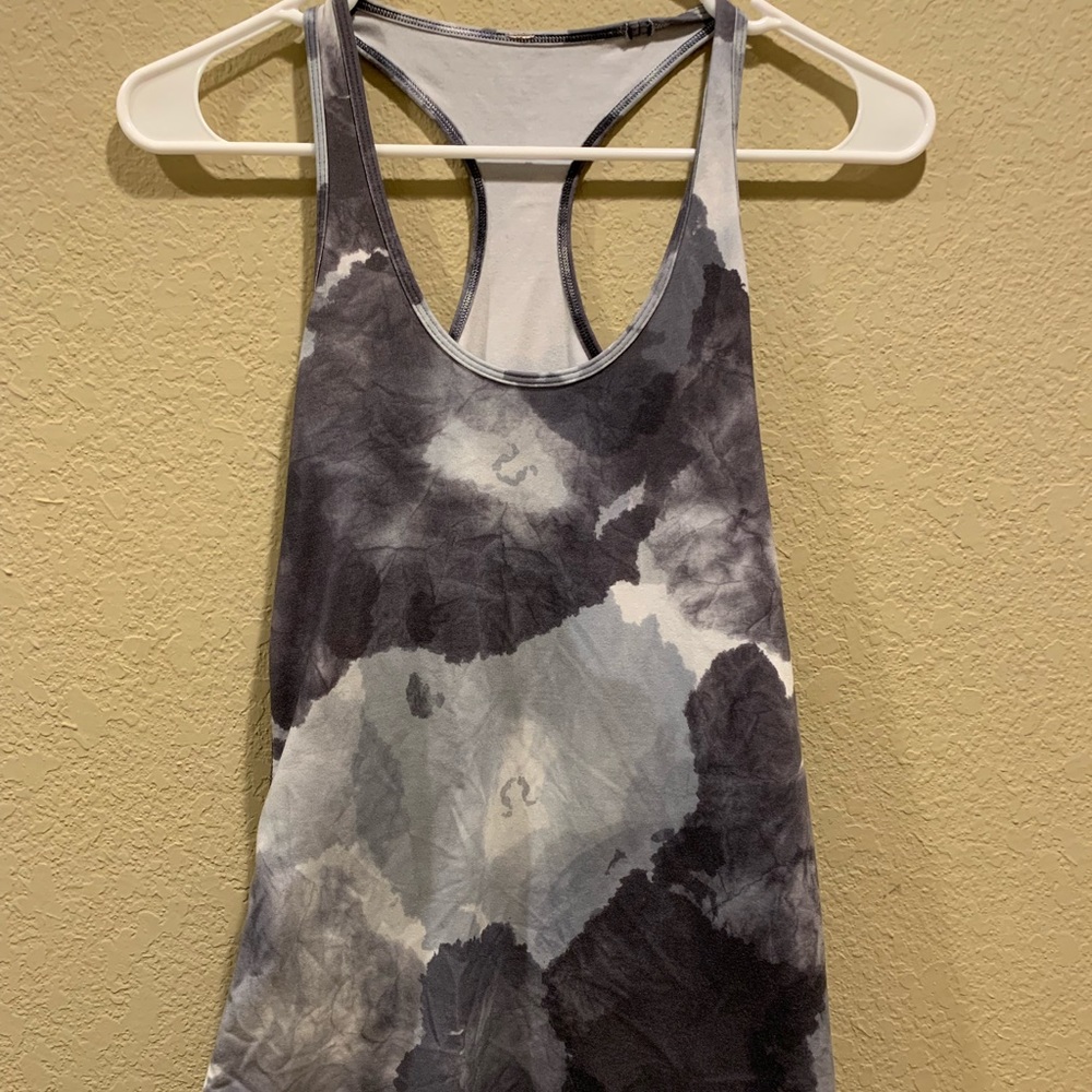 Grey tie die lululemon active tank